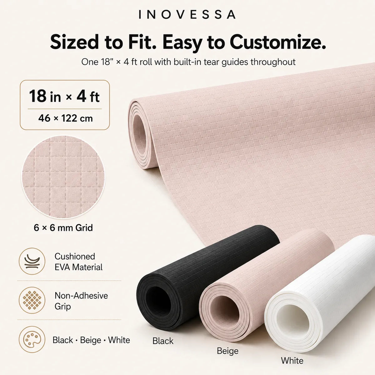 Shelf Liner Waterproof Cushioned Tear-to-Size Non-Adhesive