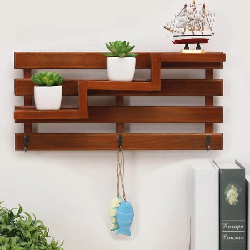 Shelf Organizer 3-Tier Wall-Mounted Wood