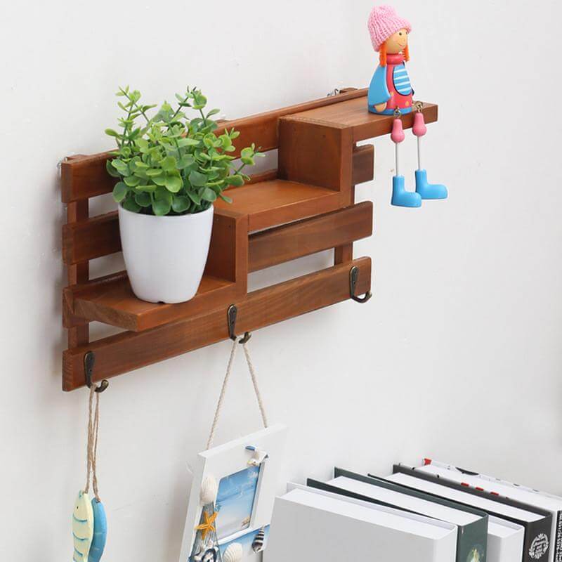 Shelf Organizer 3-Tier Wall-Mounted Wood
