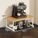 Shelf Riser Two-Tier Walnut Finish Steel Frame