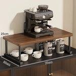 Shelf Riser Two-Tier Walnut Finish Steel Frame