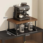 Shelf Riser Two-Tier Walnut Finish Steel Frame