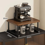 Shelf Riser Two-Tier Walnut Finish Steel Frame