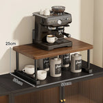 Shelf Riser Two-Tier Walnut Finish Steel Frame