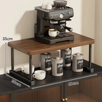 Shelf Riser Two-Tier Walnut Finish Steel Frame
