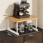 Shelf Riser Two-Tier Walnut Finish Steel Frame