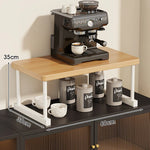 Shelf Riser Two-Tier Walnut Finish Steel Frame