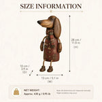 Shelf Sitter Dachshund Vintage Farmhouse Plaid Scarf