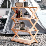 Shelf Solid Wood Foldable Multi-Tier