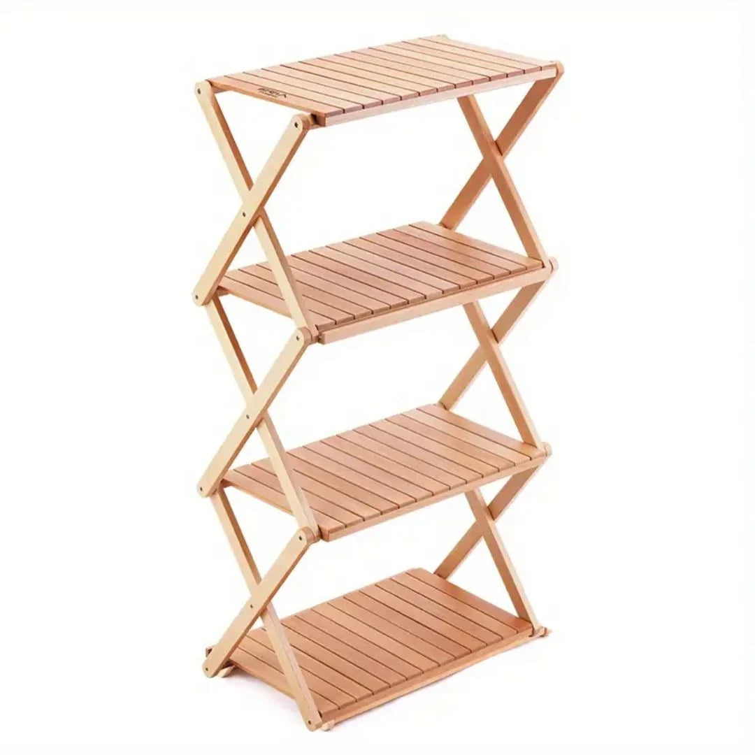 Shelf Solid Wood Foldable Multi-Tier