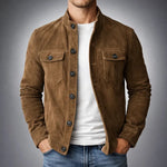 Shirt Jacket Suede Soft Lined Two Chest Pockets