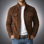 Shirt Jacket Suede Soft Lined Two Chest Pockets