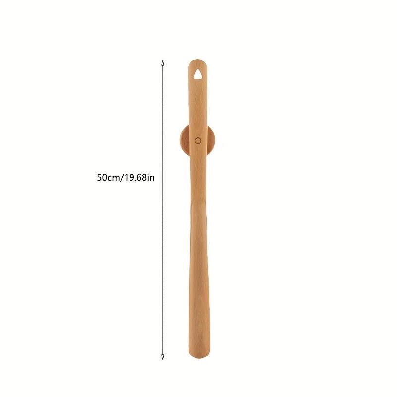 Shoe Horn Solid Wood Long Handle Magnetic Wall Mount