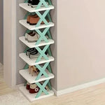 Shoe Organizer 4-Tier Plastic Removable Compartments Space-Saving