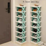 Shoe Organizer 4-Tier Plastic Removable Compartments Space-Saving