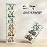 Shoe Organizer 4-Tier Plastic Removable Compartments Space-Saving