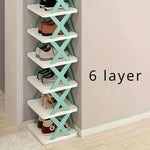 Shoe Organizer 4-Tier Plastic Removable Compartments Space-Saving