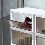 Shoe Organizer Clear Plastic Stackable Adjustable Partitions