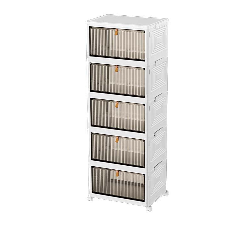 Shoe Organizer Clear Plastic Stackable Adjustable Partitions