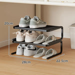 Shoe Organizer Two-Tier Powder-Coated Steel Non-Slip Feet