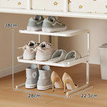 Shoe Organizer Two-Tier Powder-Coated Steel Non-Slip Feet