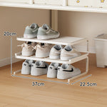 Shoe Organizer Two-Tier Powder-Coated Steel Non-Slip Feet