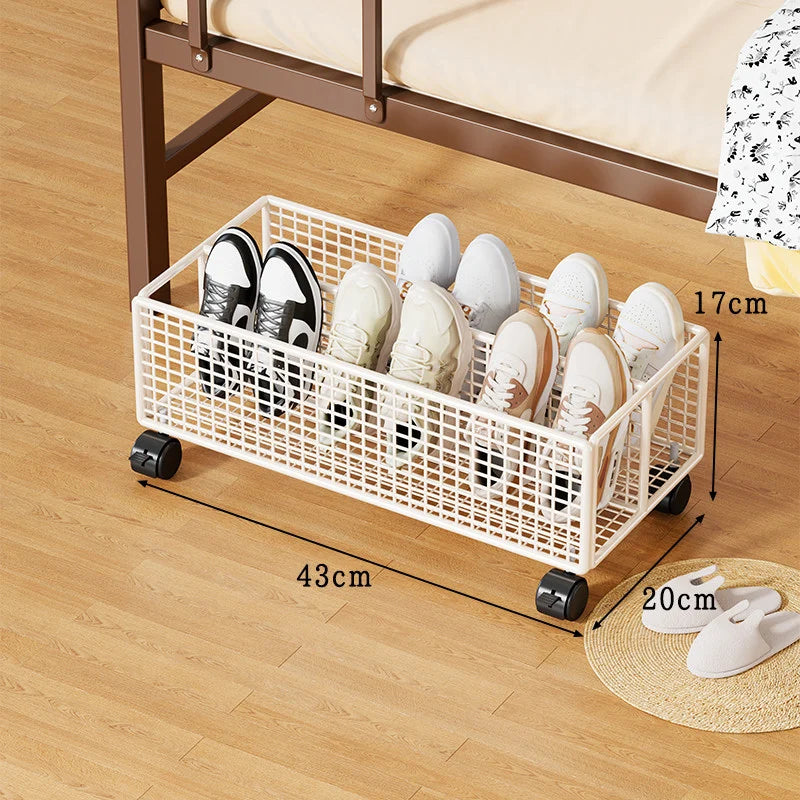 Shoe Organizer Under-Bed Divided Ventilated Metal Mesh