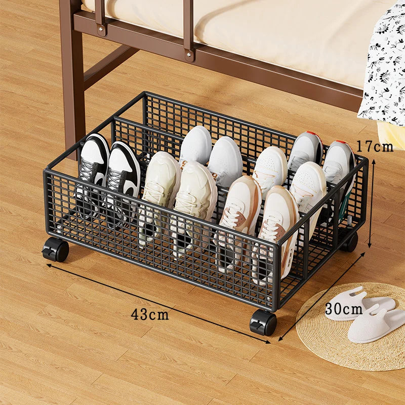 Shoe Organizer Under-Bed Divided Ventilated Metal Mesh