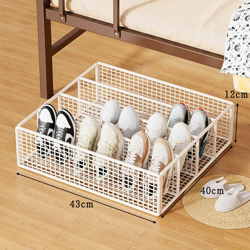 Shoe Organizer Under-Bed Divided Ventilated Metal Mesh