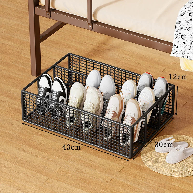 Shoe Organizer Under-Bed Divided Ventilated Metal Mesh