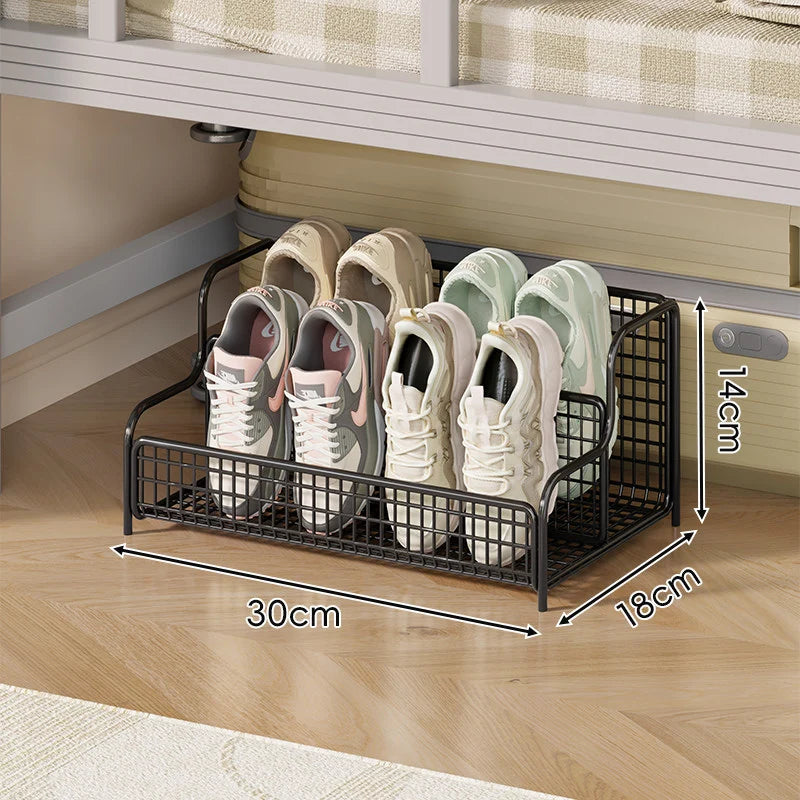 Shoe Organizer Under-Bed Pull-Out Steel Wire Basket
