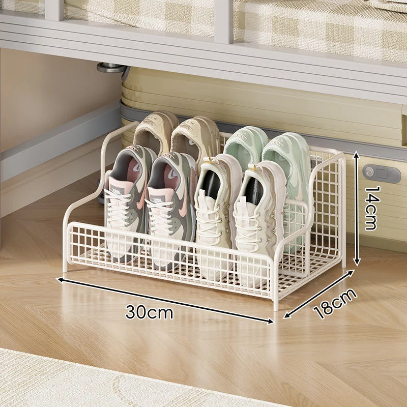Shoe Organizer Under-Bed Pull-Out Steel Wire Basket