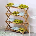 Shoe Rack 4-Tier Foldable Solid Wood