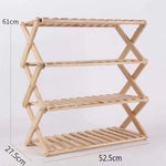 Shoe Rack 4-Tier Foldable Solid Wood