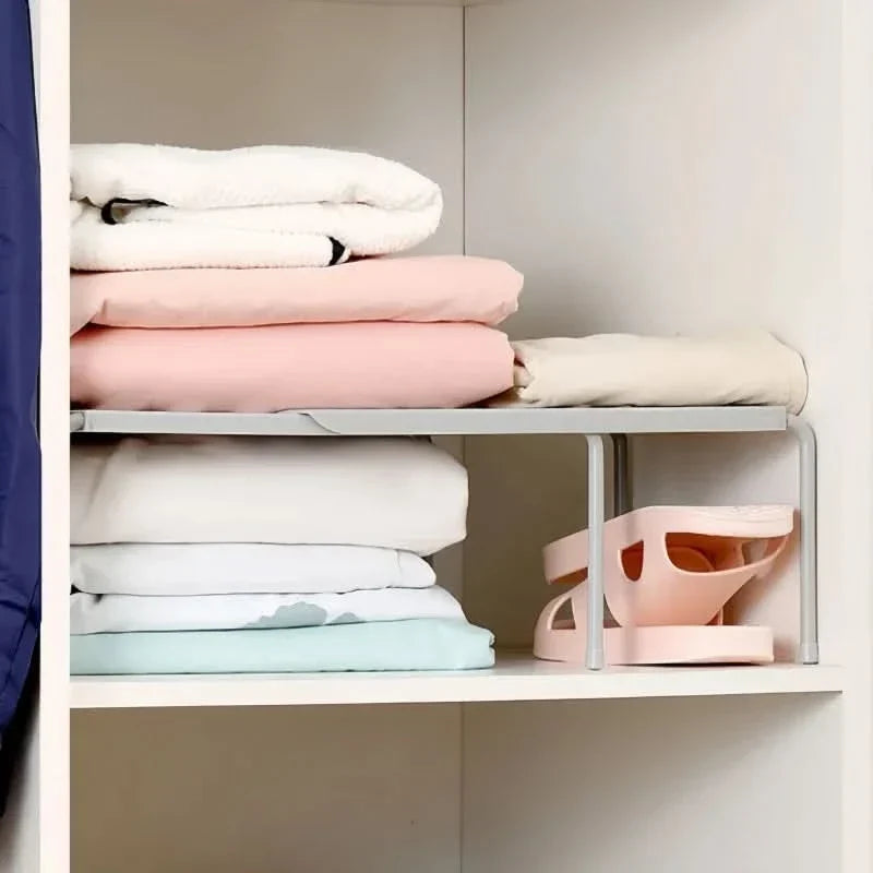Shoe Rack Adjustable Width Tool-Free Assembly Space-Saving Storage