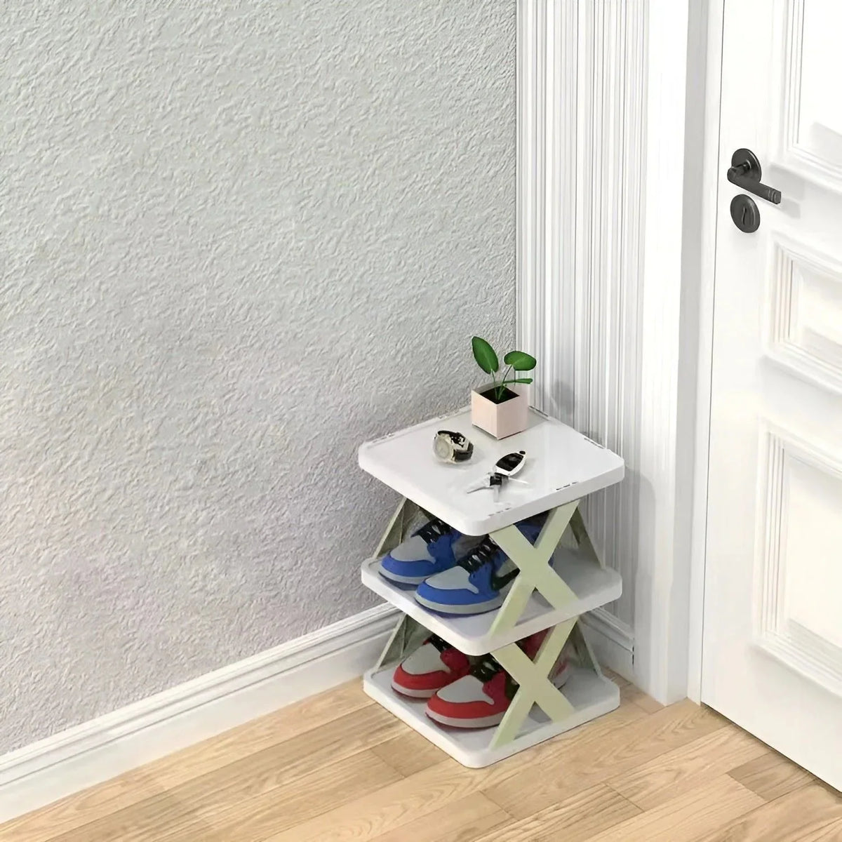 Shoe Rack Foldable Space-Saving Multi-Purpose Storage No Assembly Required