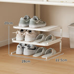 Shoe Rack Powder-Coated Steel Two-Tier Compact Design