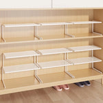 Shoe Rack Riser Powder-Coated Steel Space-Saving Tiered Design