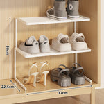 Shoe Rack Riser Powder-Coated Steel Space-Saving Tiered Design
