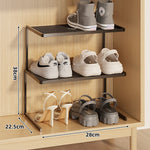 Shoe Rack Riser Powder-Coated Steel Space-Saving Tiered Design