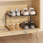 Shoe Rack Riser Powder-Coated Steel Space-Saving Tiered Design