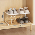 Shoe Rack Riser Powder-Coated Steel Space-Saving Tiered Design