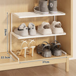 Shoe Rack Riser Powder-Coated Steel Space-Saving Tiered Design