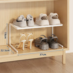 Shoe Rack Riser Powder-Coated Steel Space-Saving Tiered Design