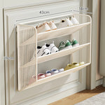Shoe Rack Wall-Mounted Fold-Down Ventilated Metal Mesh
