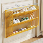 Shoe Rack Wall-Mounted Fold-Down Ventilated Steel Mesh