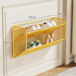 Shoe Rack Wall-Mounted Fold-Down Ventilated Steel Mesh