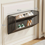 Shoe Rack Wall-Mounted Fold-Down Ventilated Steel Mesh