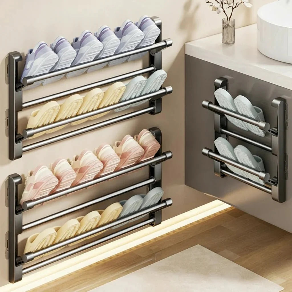 Shoe Rack Wall-Mounted Integrated Drainage Space-Saving