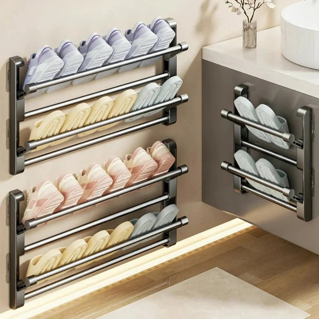Shoe Rack Wall-Mounted With Integrated Drainage
